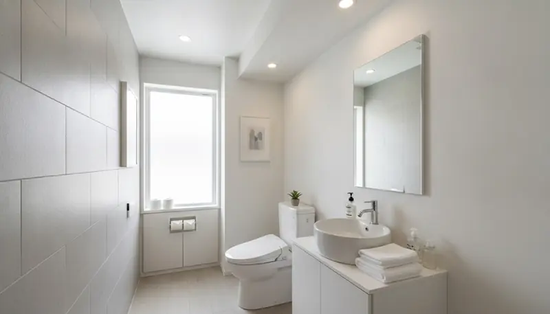 築古マンション(コンパクト)のトイレを清潔感に。白い便器が主役。
