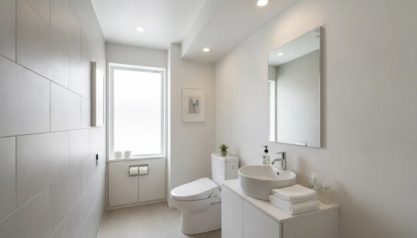 築古マンション(コンパクト)のトイレを清潔感に。白い便器が主役。