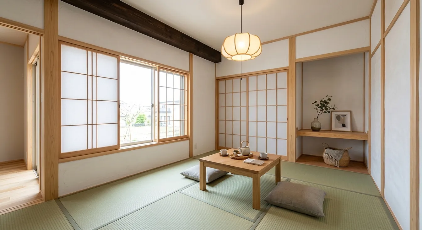 築古マンション(コンパクト)の和室を北欧ナチュラルに。オーク無垢フローリングが主役。